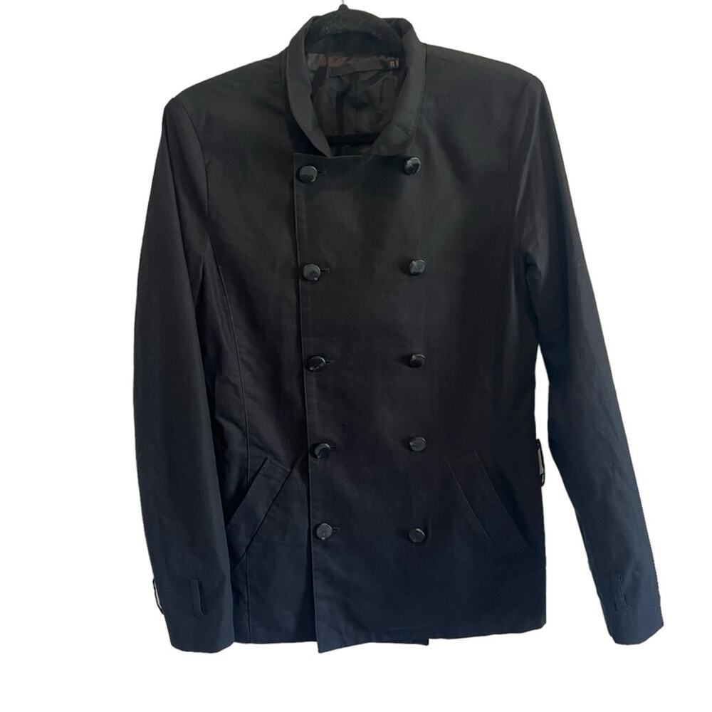 Unplugged Museum Double Breasted Black Trench Jacket Size S